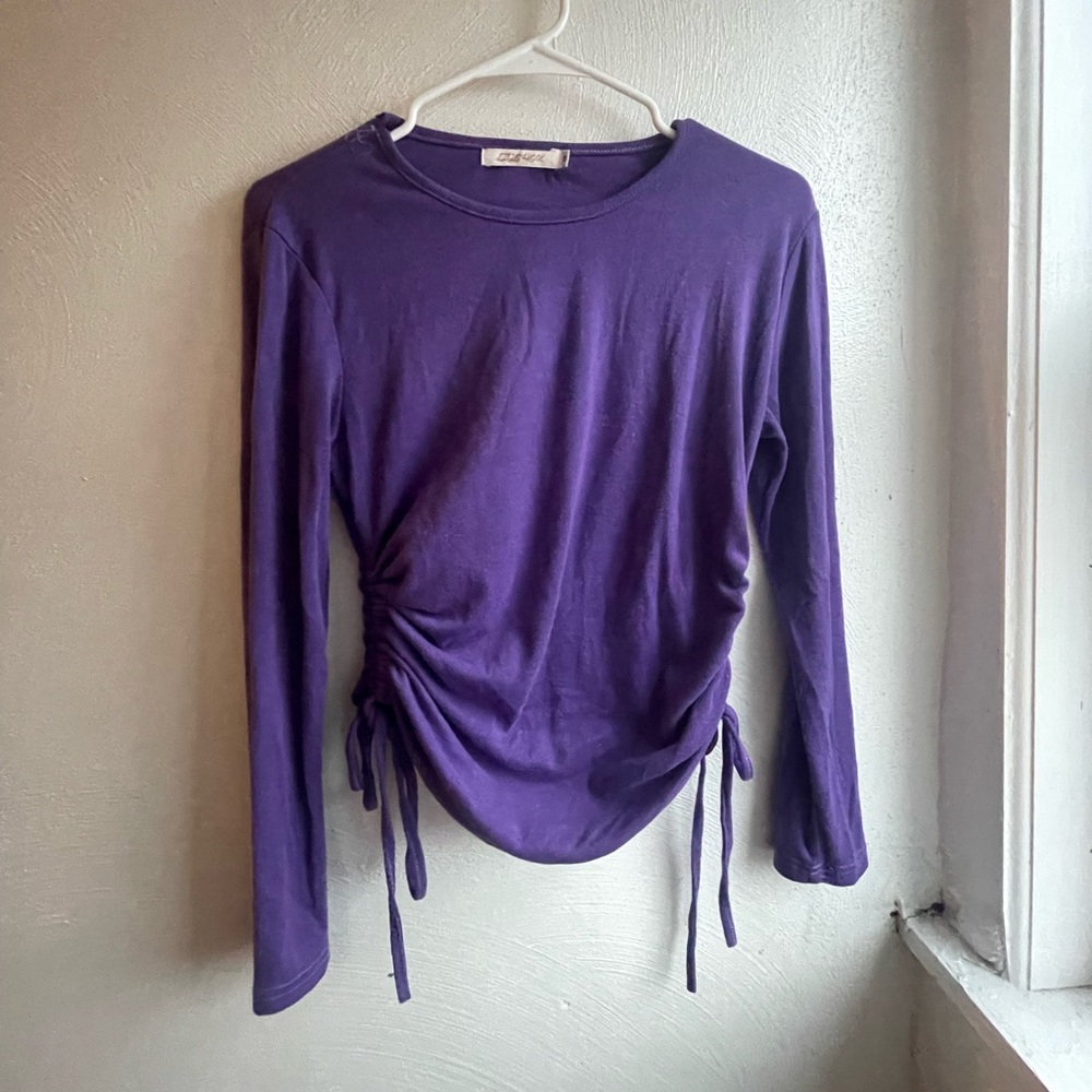 ruched purple top